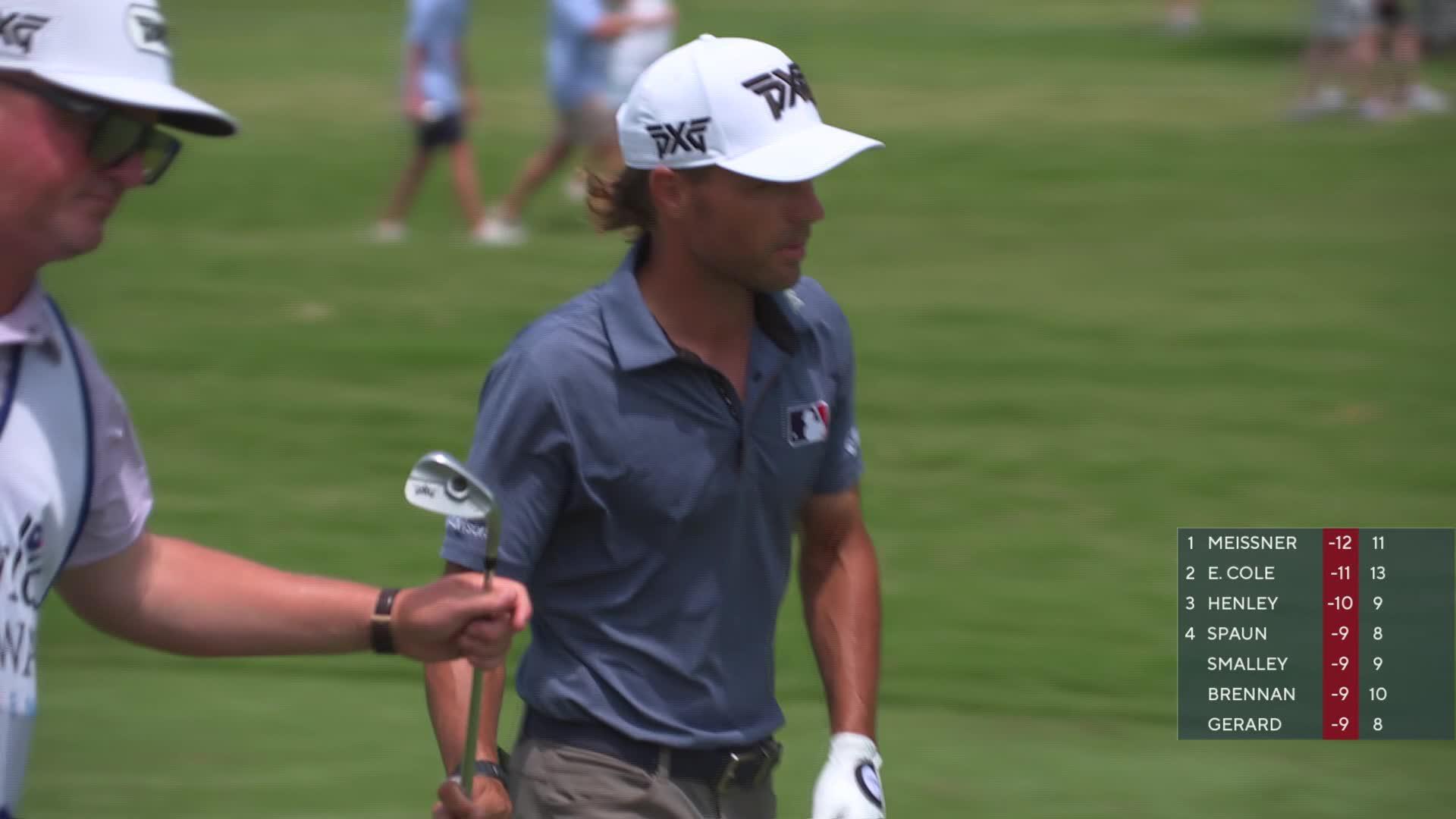 Eric Cole gets up-and-down from 137 yards for birdie on No. 14 at Charles Schwab