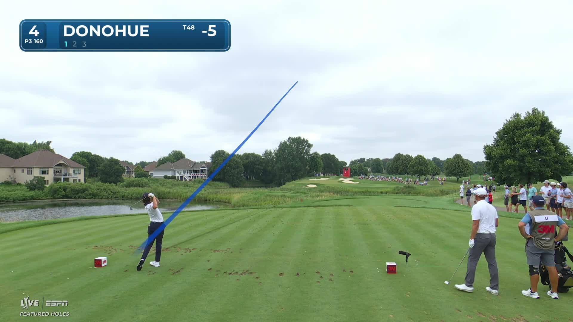 Muzzy Donohue hits tee shot to 15 feet, sets up birdie on No. 4 at 3M Open