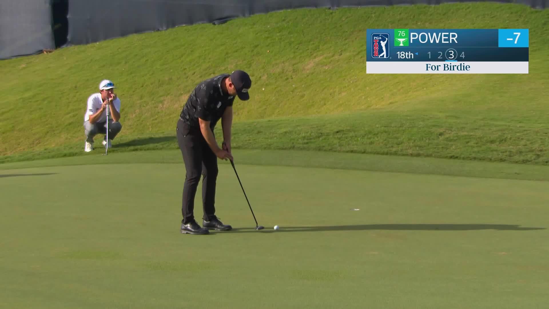 Seamus Power sinks 10-foot birdie putt on No. 18 at Butterfield Bermuda