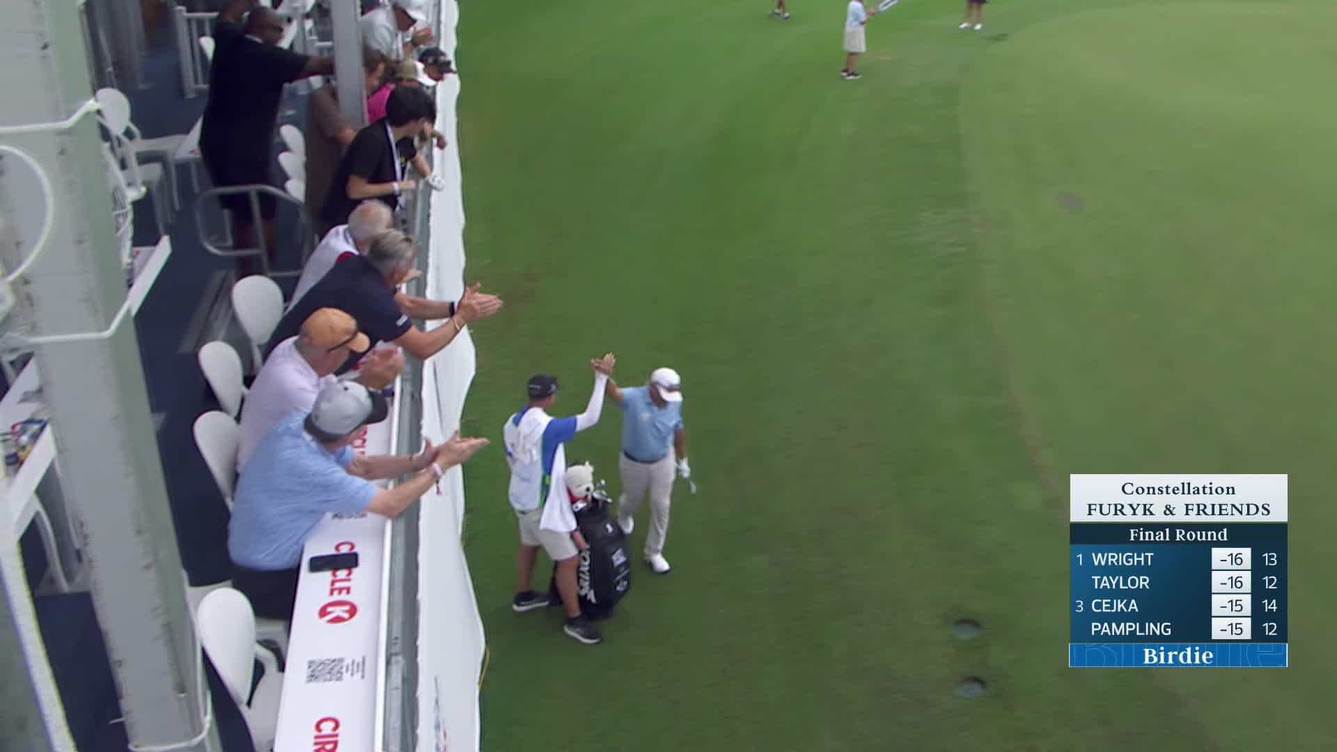 Scott Parel holes out for birdie on No. 18 at Constellation FURYK & FRIENDS