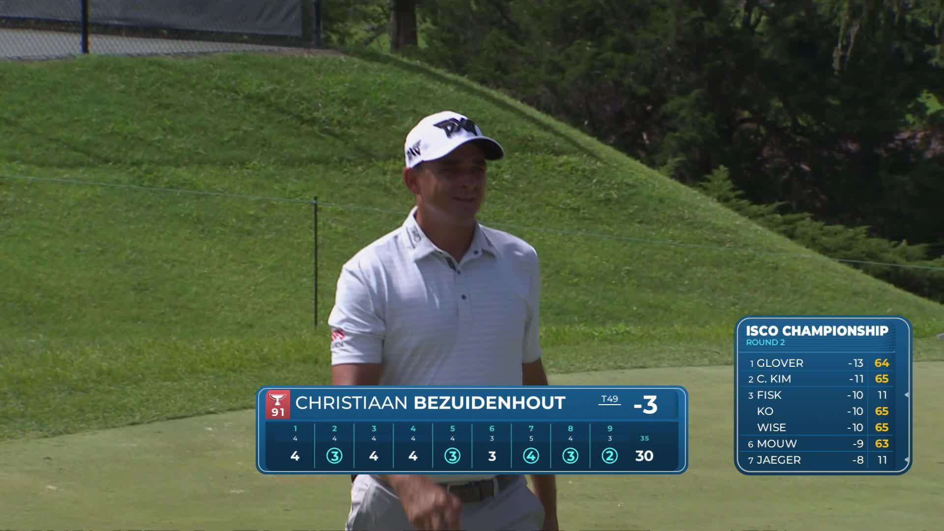 Christiaan Bezuidenhout sinks 5-foot birdie putt on No. 9 at ISCO Championship