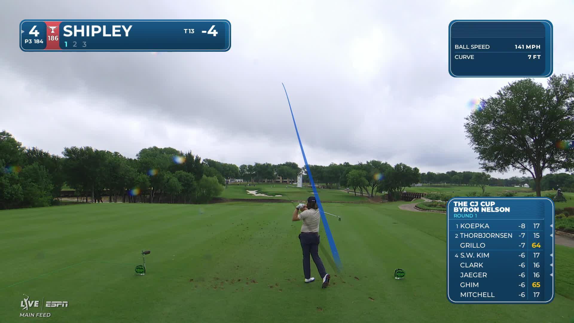 Neal Shipley sinks a 23-foot birdie putt on No. 4 at THE CJ CUP