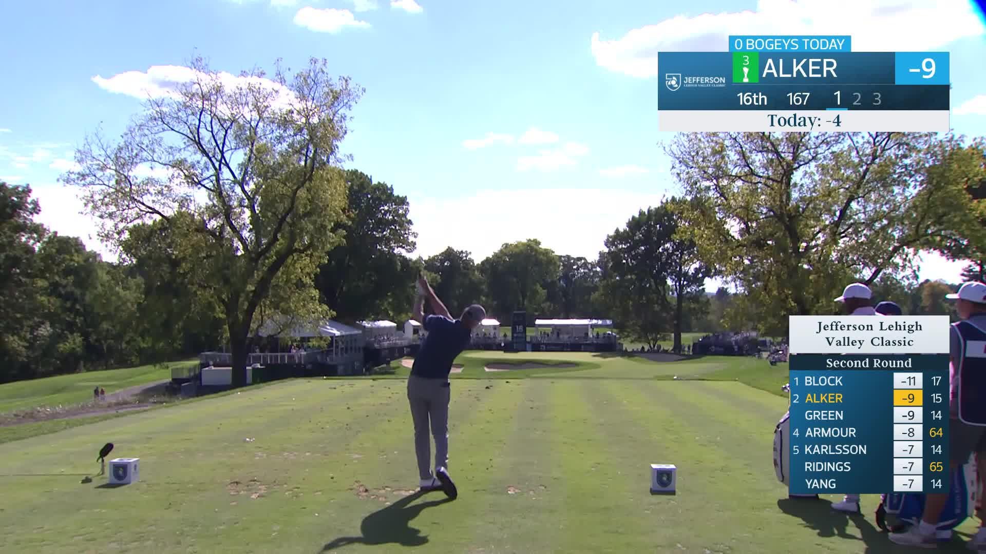 Steven Alker makes birdie on No. 16 at Jefferson Lehigh Valley Classic