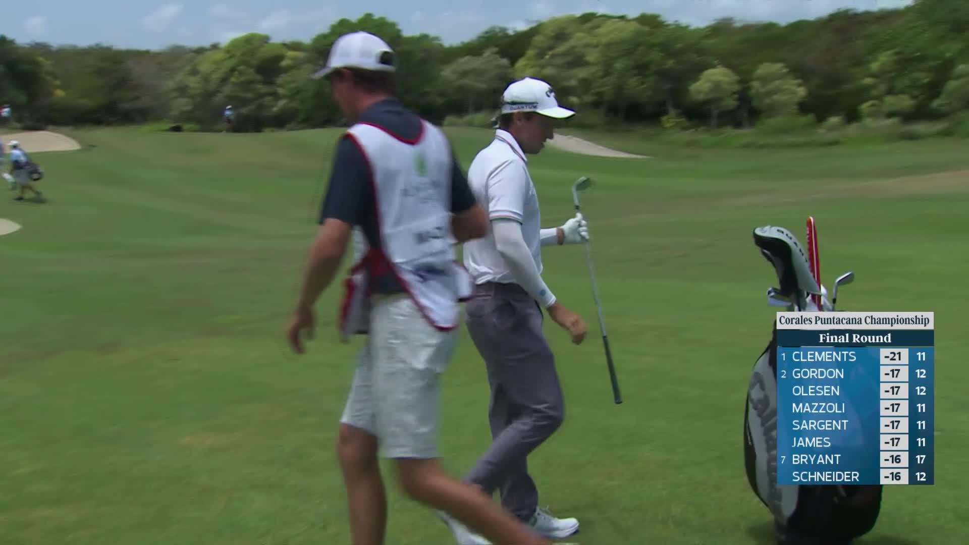Stefano Mazzoli makes birdie on No. 12 at Corales Puntacana