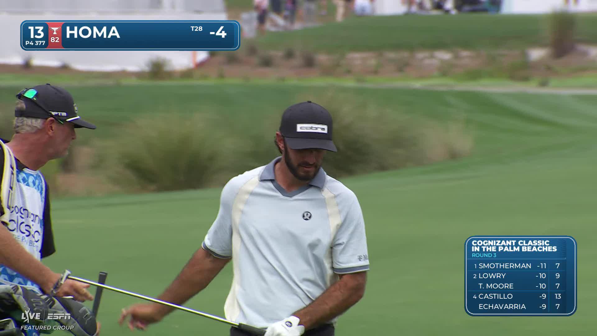 Max Homa sinks 25-foot birdie putt on No. 13 at Cognizant Classic
