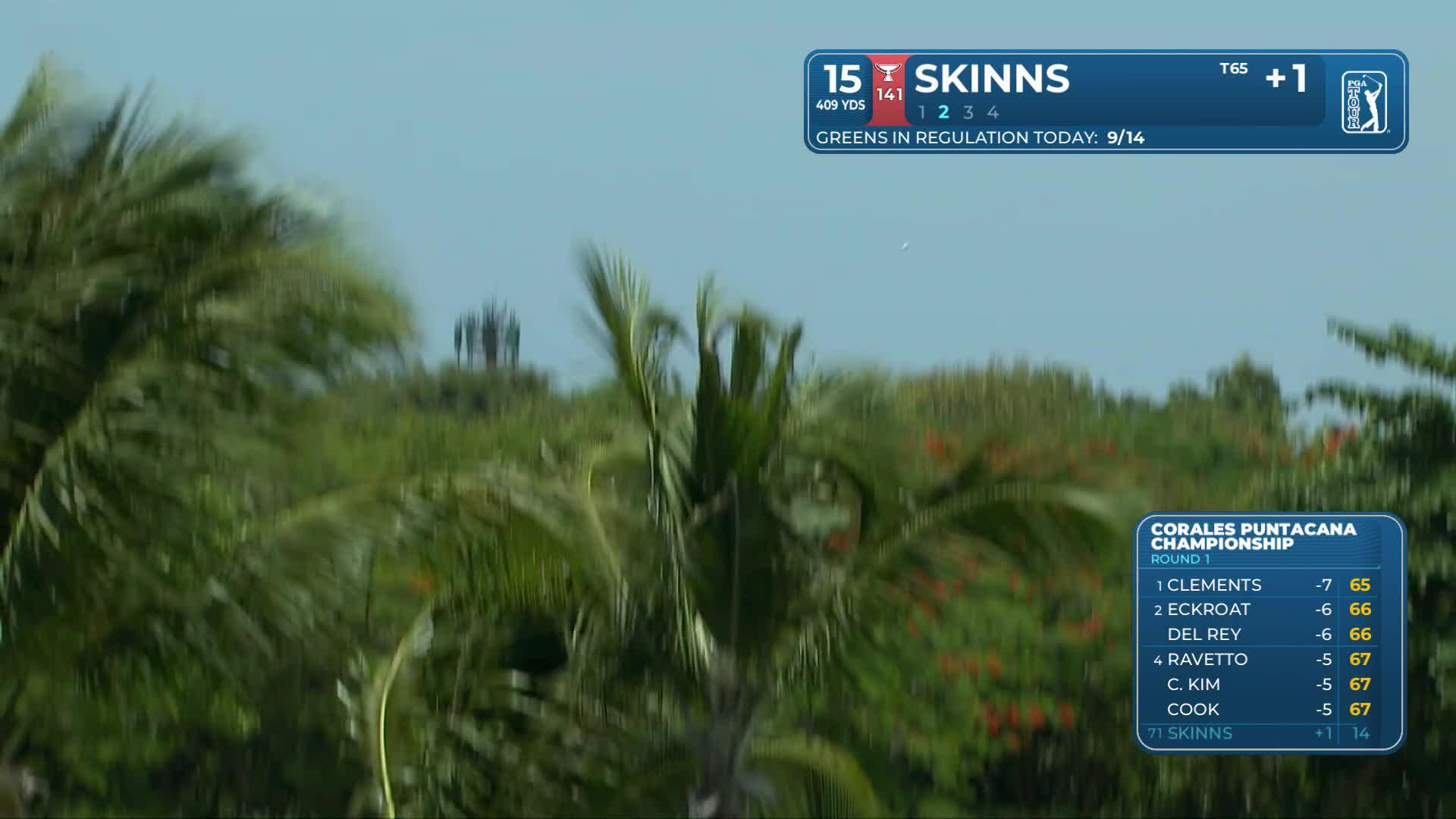 David Skinns sinks 42-foot birdie putt on No. 15 at Corales Puntacana
