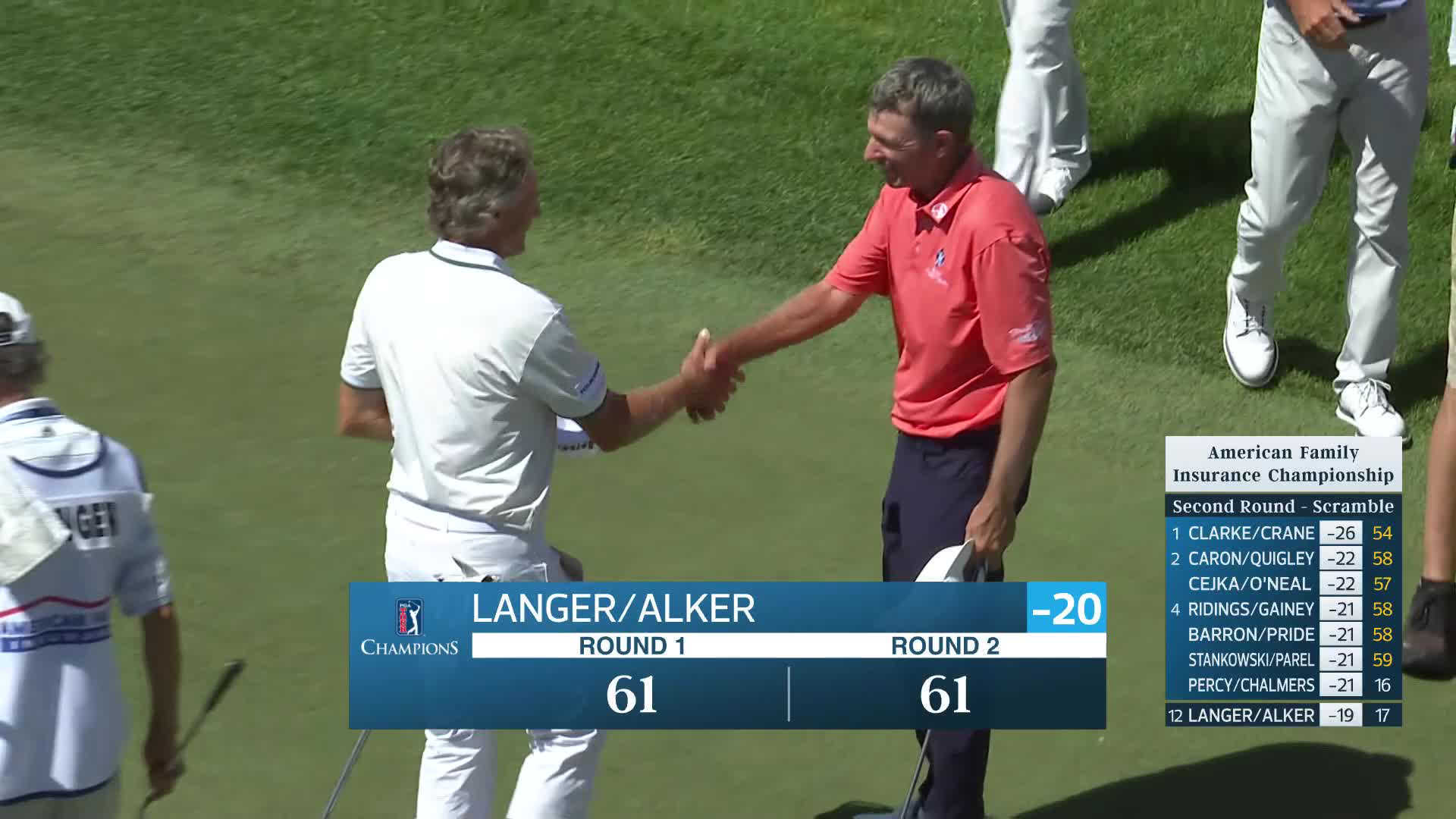 Team Langer/Alker makes birdie on No. 18 at American Family Insurance Championship
