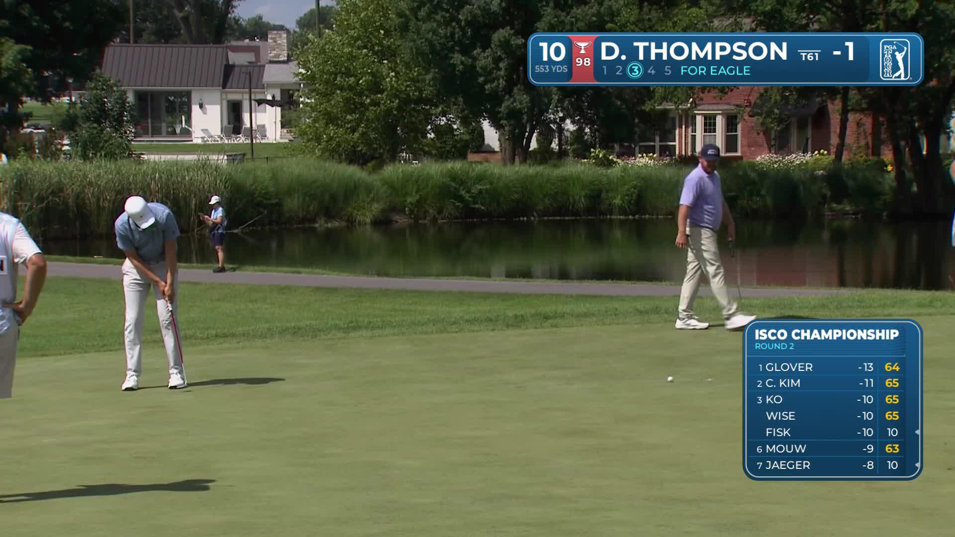 Davis Thompson taps in for birdie on No. 10 at ISCO Championship