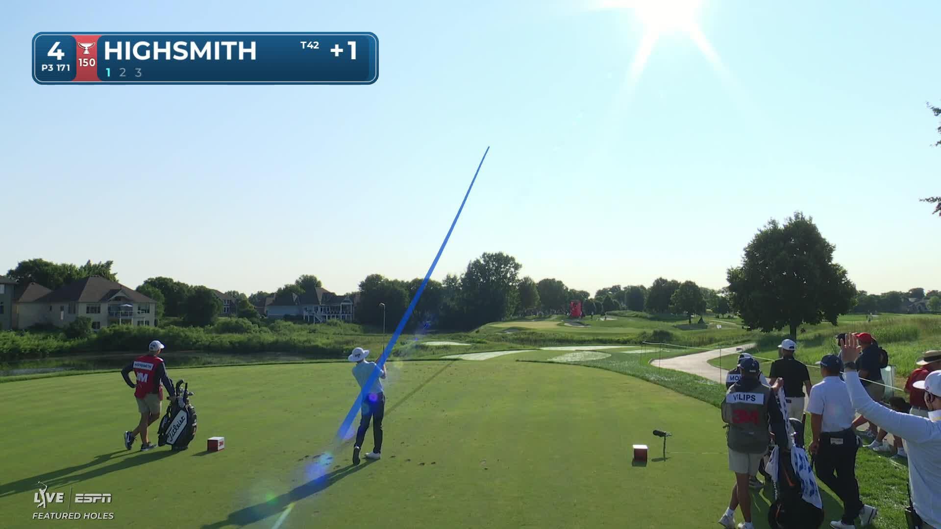 Joe Highsmith hits tee shot to 7 feet, sets up birdie on No. 4 at 3M Open
