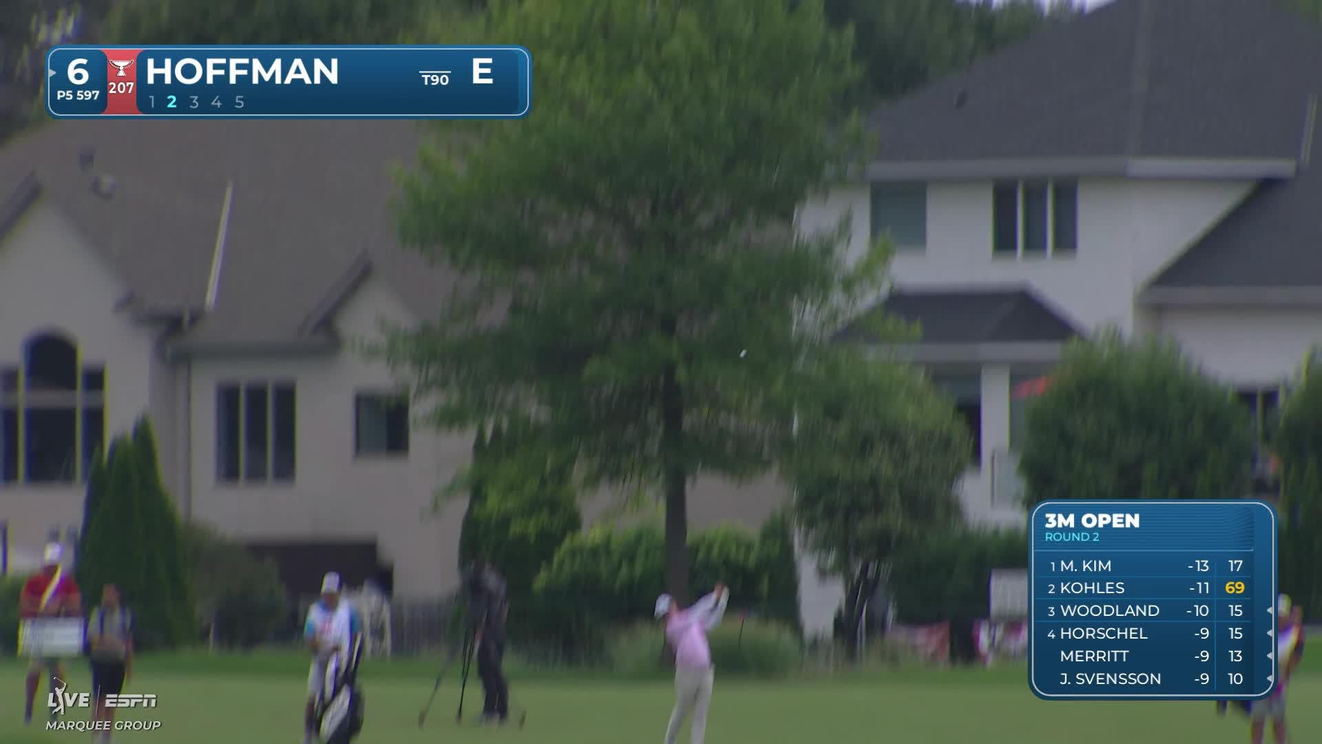 Charley Hoffman reaches par-5 No. 6 in two, makes birdie at 3M Open
