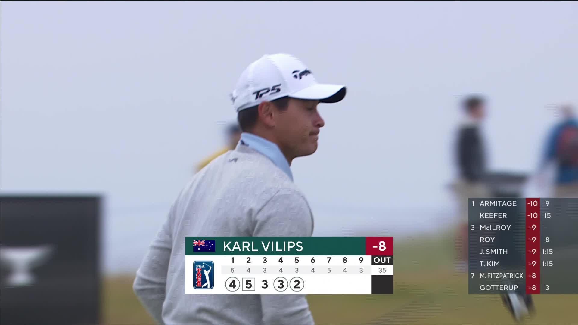 Karl Vilips drains 11-foot putt for birdie on No. 5 at Genesis Scottish Open