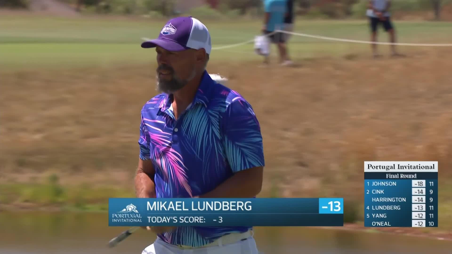 Mikael Lundberg makes birdie on No. 11 at Portugal Invitational