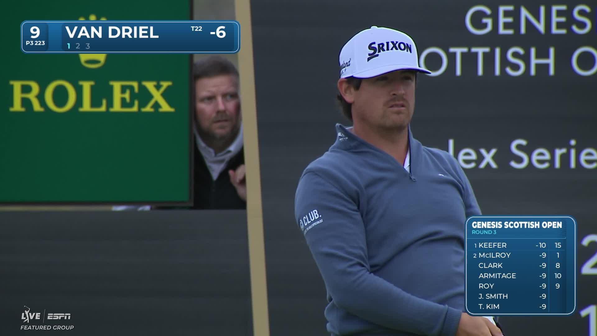 Darius Van Driel hits tee shot to 7 feet, sets up birdie on No. 9 at Genesis Scottish Open