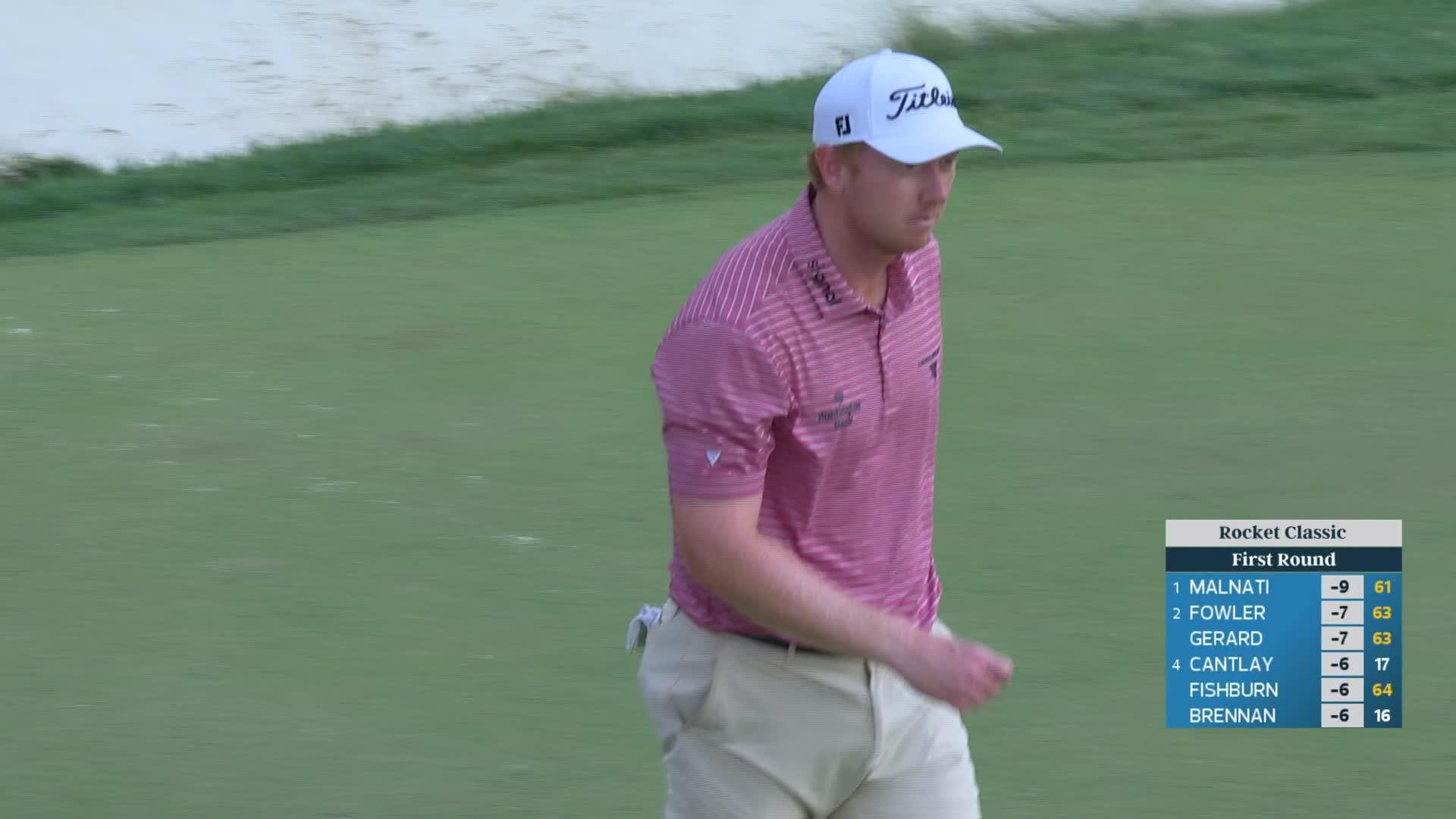 Hayden Springer sinks 25-foot birdie putt on No. 5 at Rocket Classic