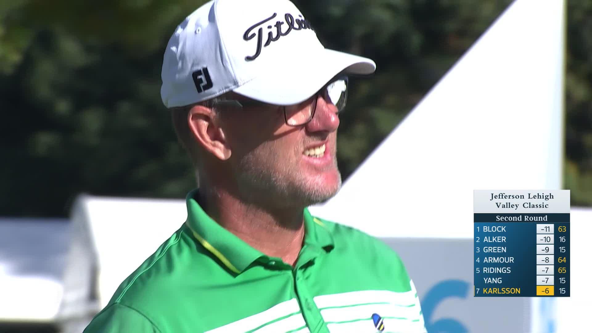 Robert Karlsson makes birdie on No. 16 at Jefferson Lehigh Valley Classic