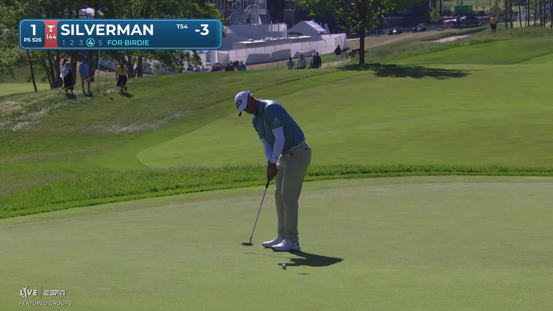 Ben Silverman drains 8-foot putt for birdie on No. 1 at RBC Canadian