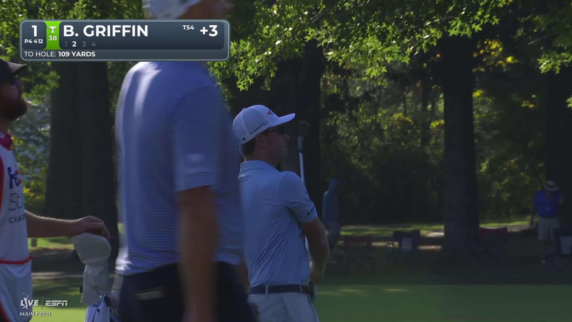 Ben Griffin gets up-and-down from 110 yards for birdie on No. 1 at FedEx St. Jude