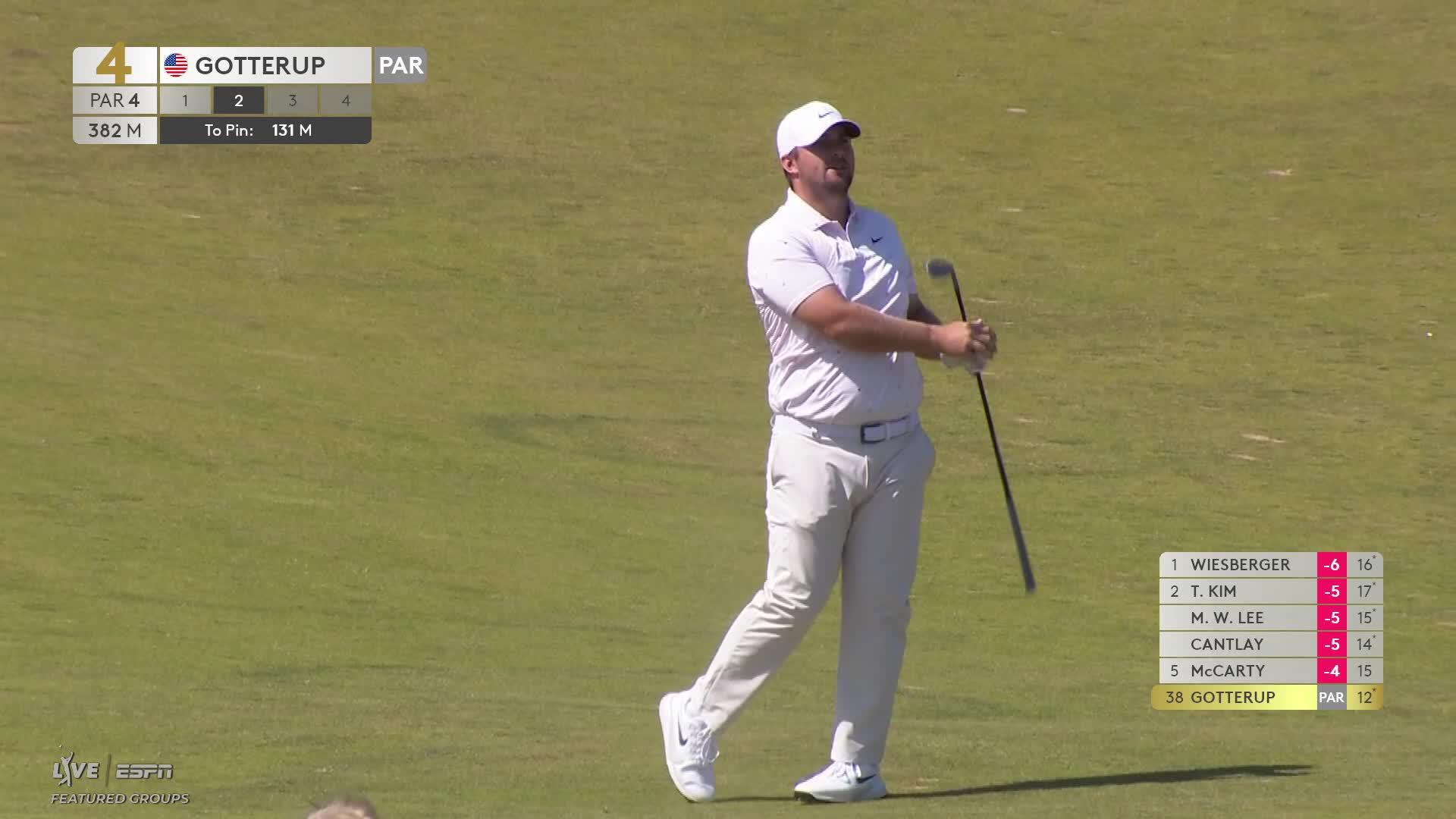 Chris Gotterup's 144-yard approach sets up birdie on No. 4 at Genesis Scottish Open