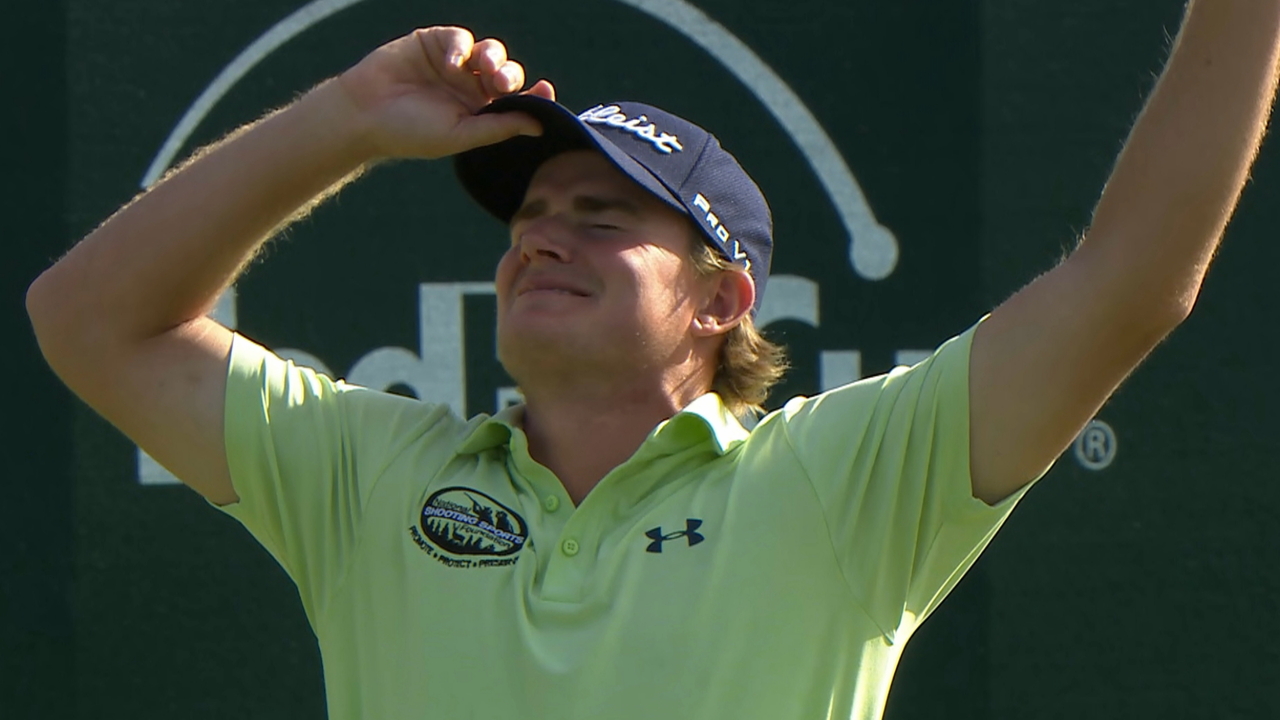 John Peterson sinks a wild curling shot for birdie at Wells Fargo