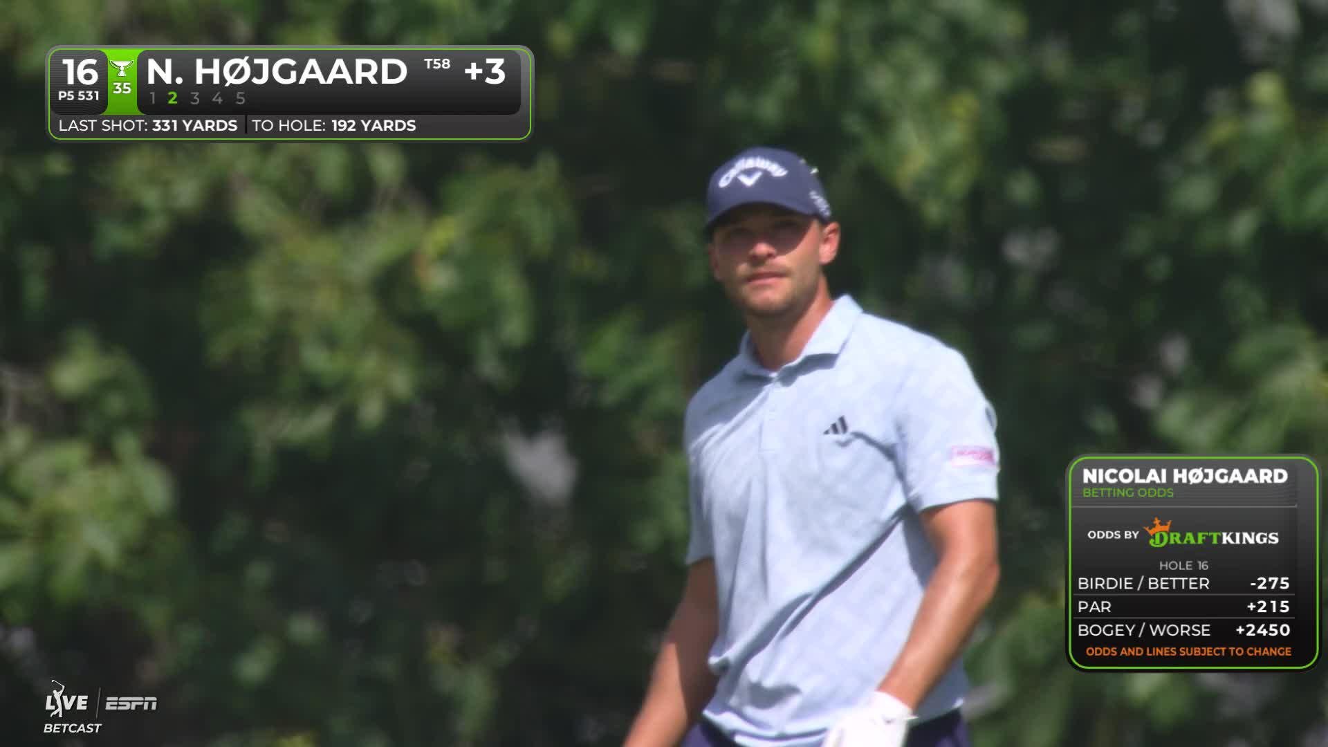 Nicolai Højgaard drains 6-foot putt for birdie on No. 16 at FedEx St. Jude