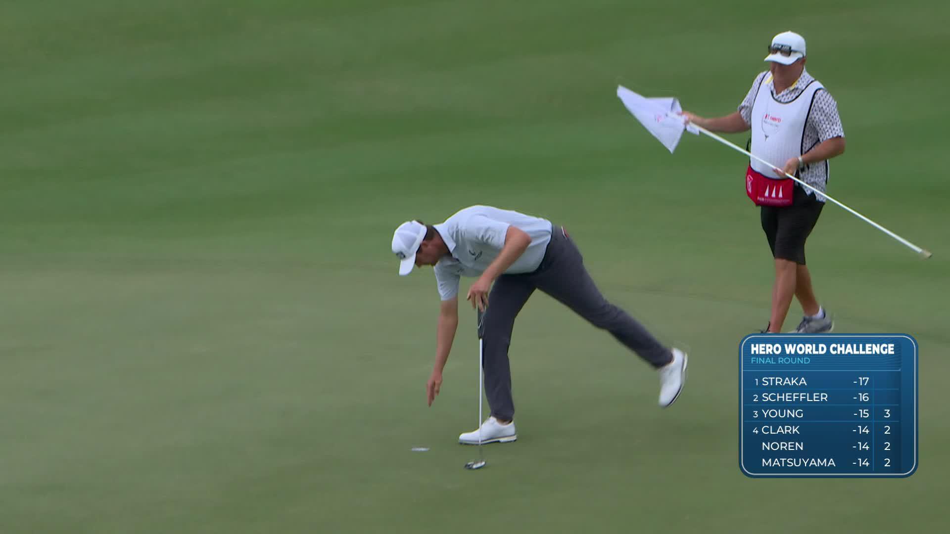 Harris English sinks 13-foot birdie putt on No. 5 at Hero World Challenge