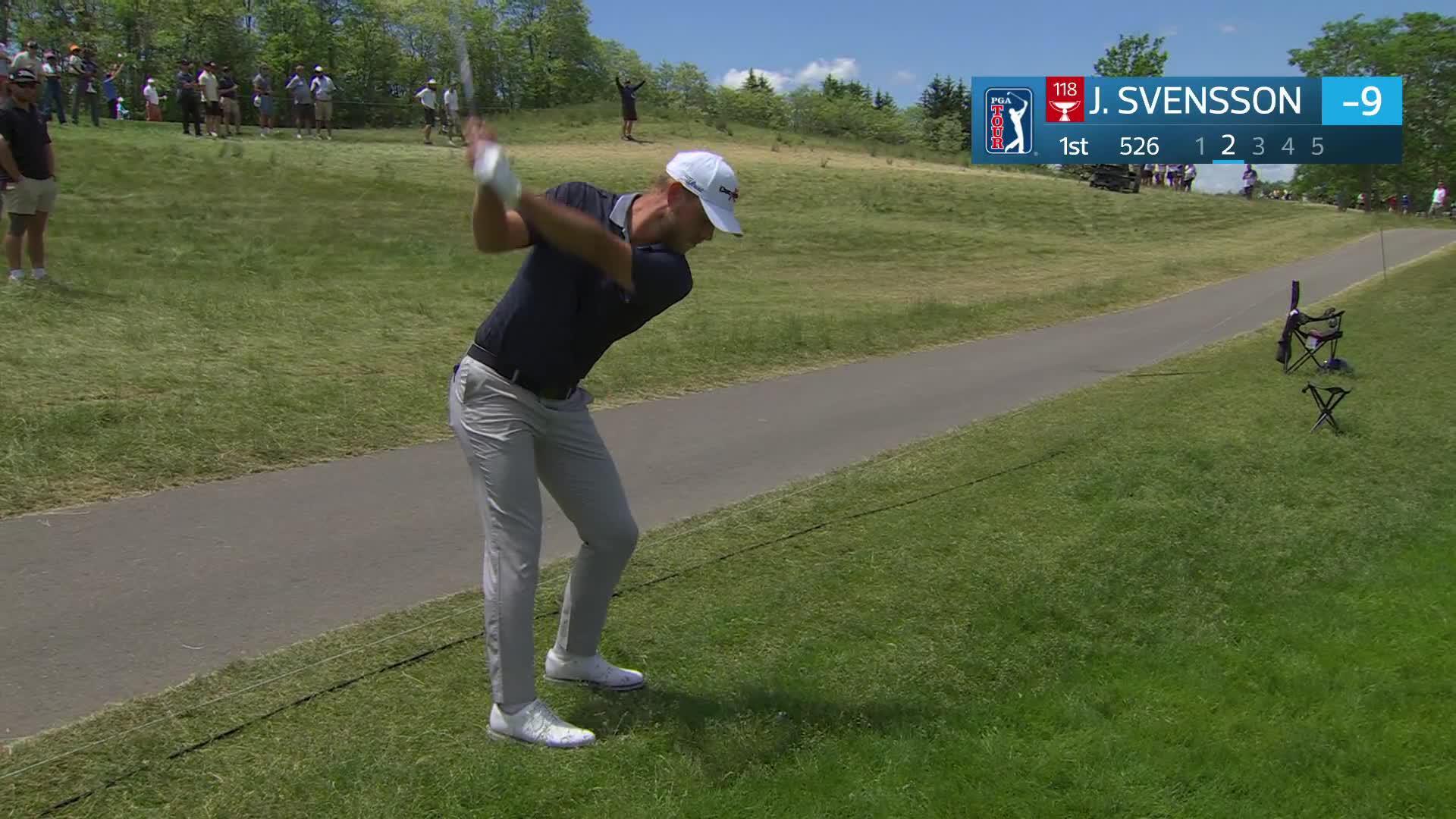 Jesper Svensson's 70-yard approach sets up birdie on No. 1 at RBC Canadian