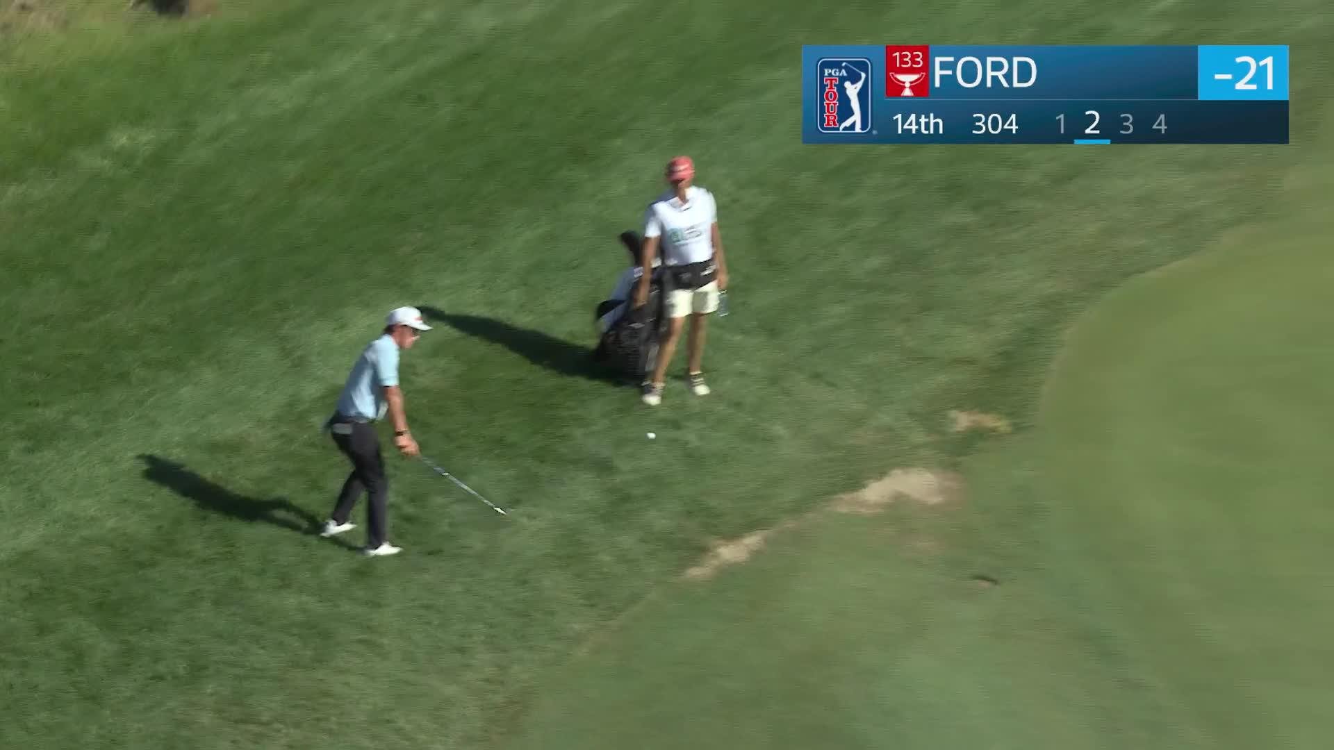 David Ford sinks 12-foot putt for birdie on No. 14 at Bank of Utah