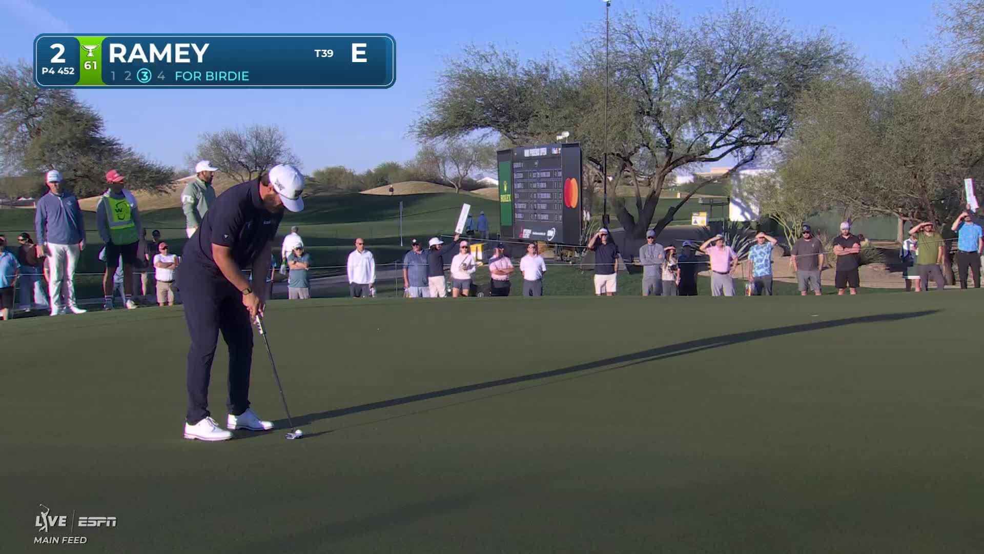 Chad Ramey sinks 28-foot birdie putt on No. 2 at WM Phoenix Open