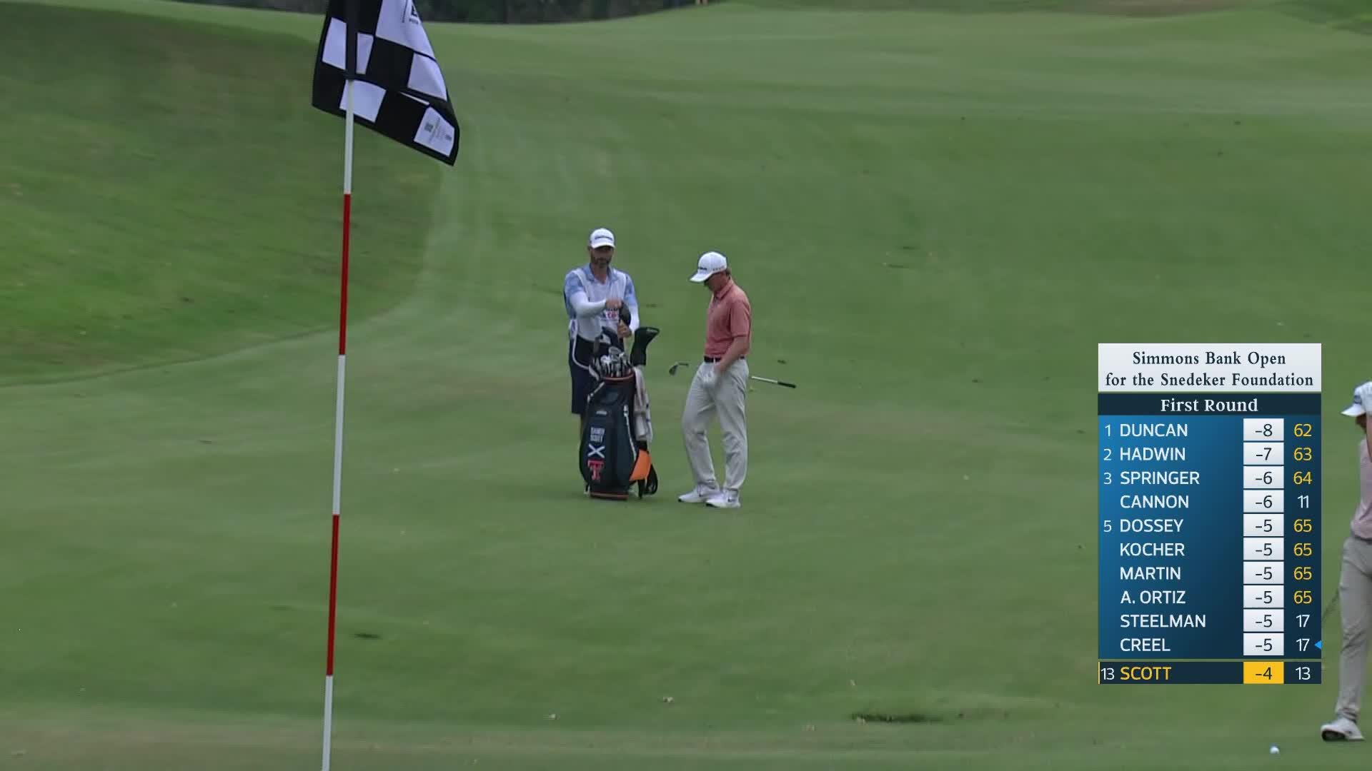 Sandy Scott makes birdie on No. 14 at Simmons Bank Open