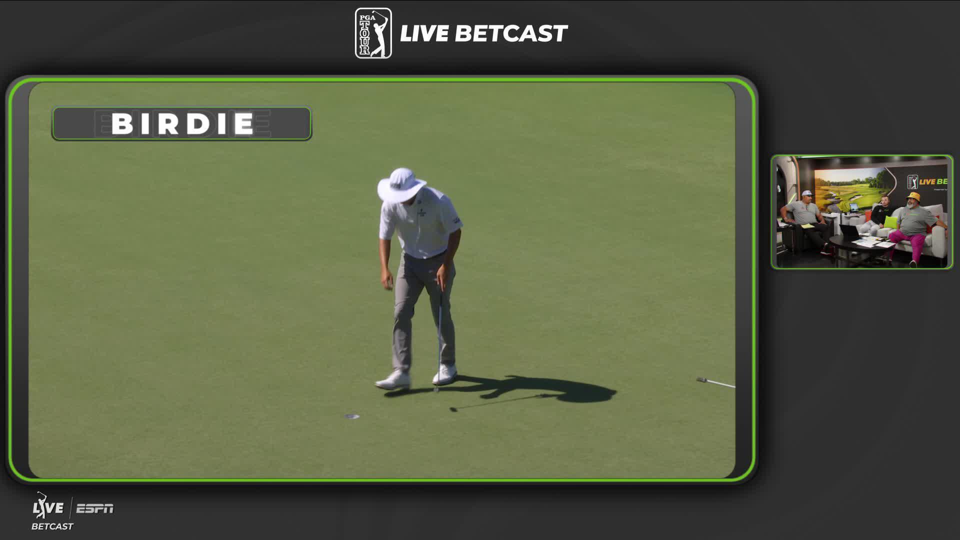 Sam Stevens makes birdie on No. 14 at Truist Championship