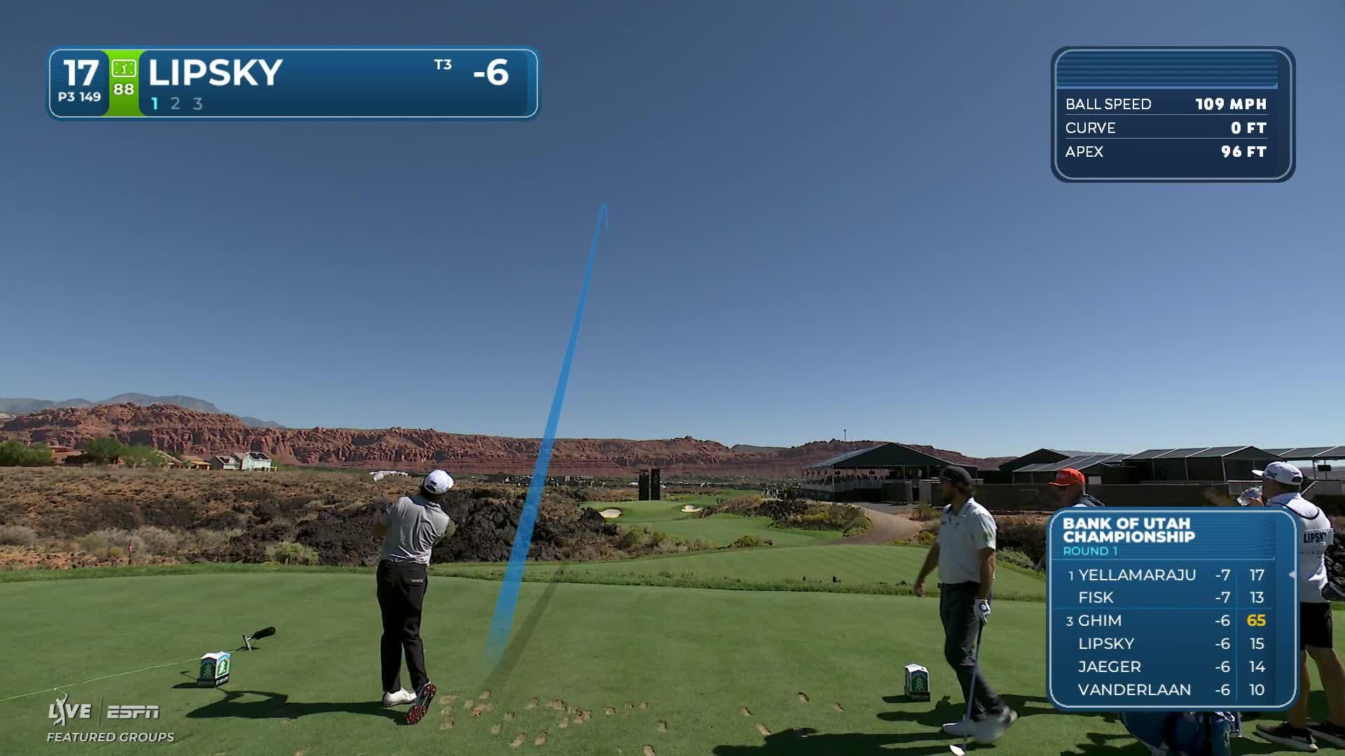 David Lipsky holes 61-foot shot for birdie on No. 17 at Bank of Utah