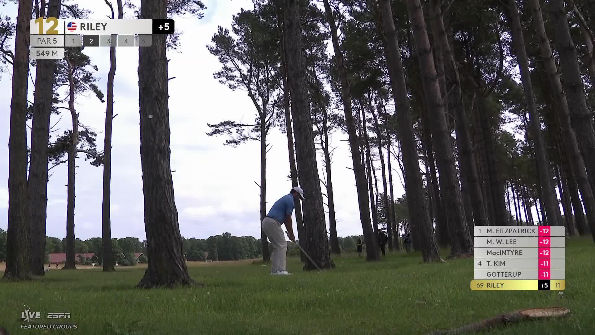 Davis Riley's 124-yard approach sets up birdie on No. 12 at Genesis Scottish Open