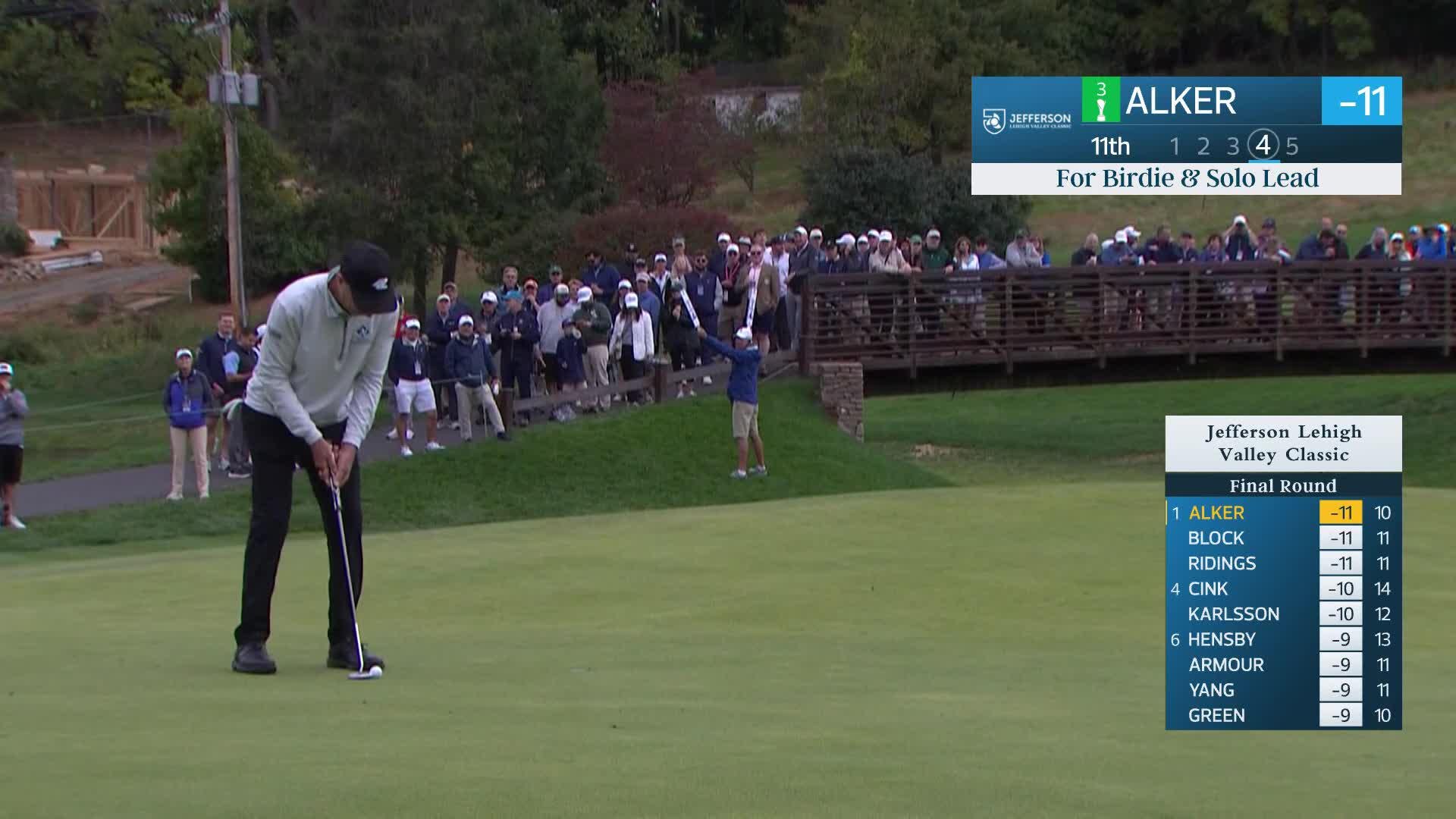 Steven Alker makes birdie on No. 11 at Jefferson Lehigh Valley Classic