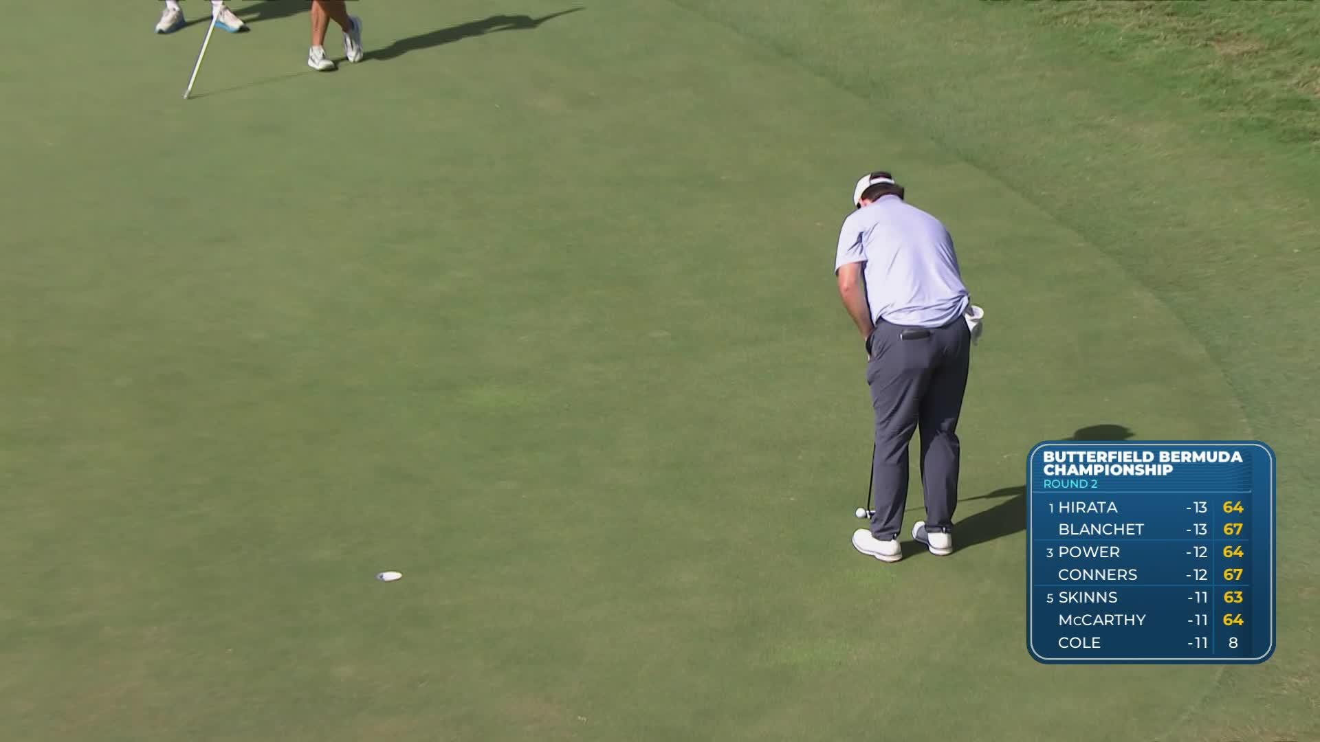 Harry Higgs sinks 8-foot putt for birdie on No. 9 at Butterfield Bermuda
