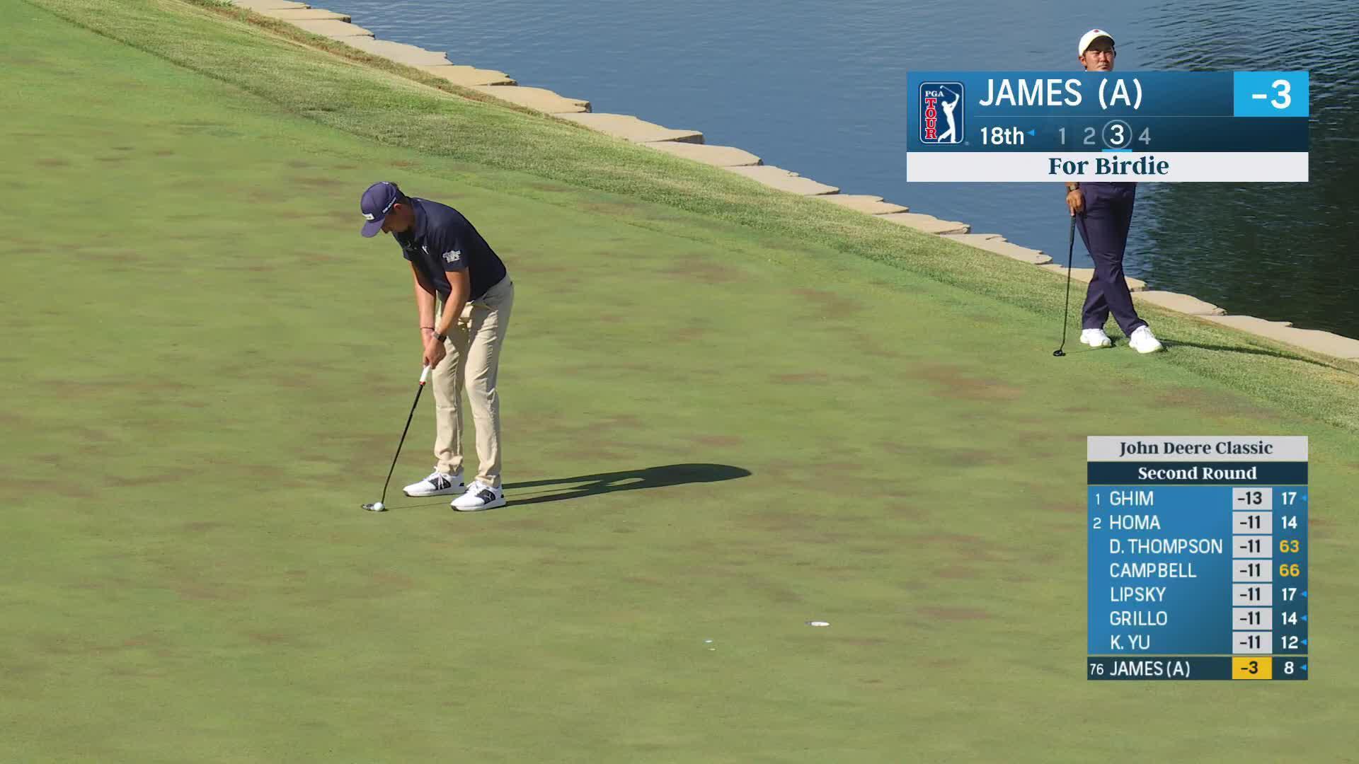 Benjamin James makes birdie on No. 18 at John Deere