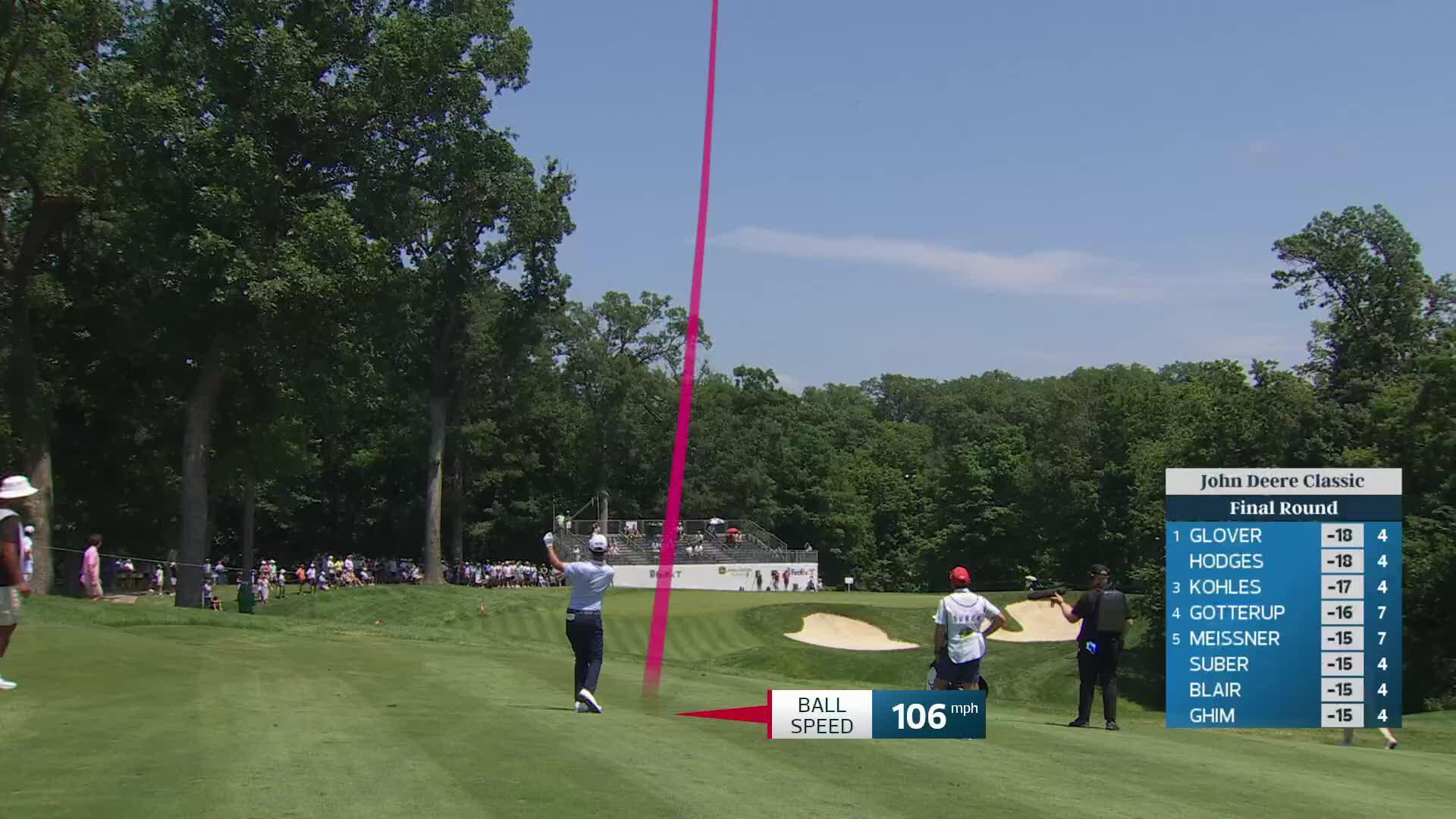 Jackson Suber's 124-yard approach sets up birdie on No. 5 at John Deere