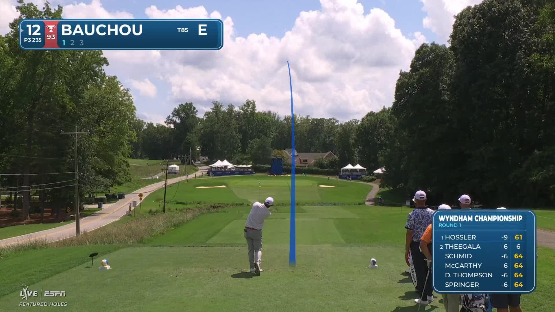 Zachary Bauchou hits tee shot to 14 feet, sets up birdie on No. 12 at Wyndham
