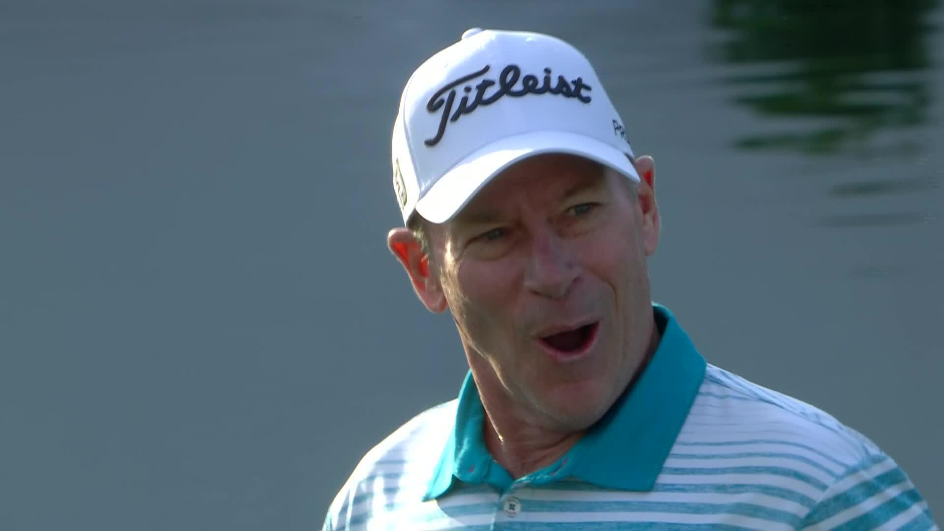 John Huston gets up-and-down for birdie at Charles Schwab