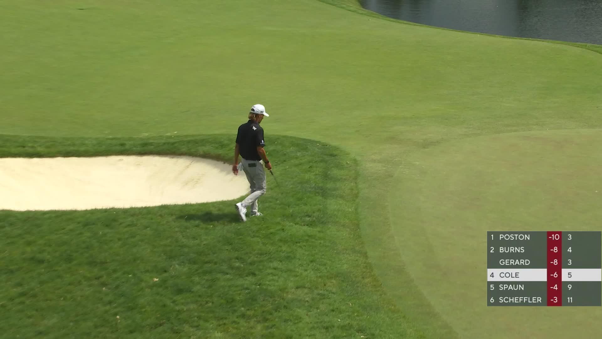 Eric Cole holes 65-foot shot for eagle on No. 5 at the Memorial
