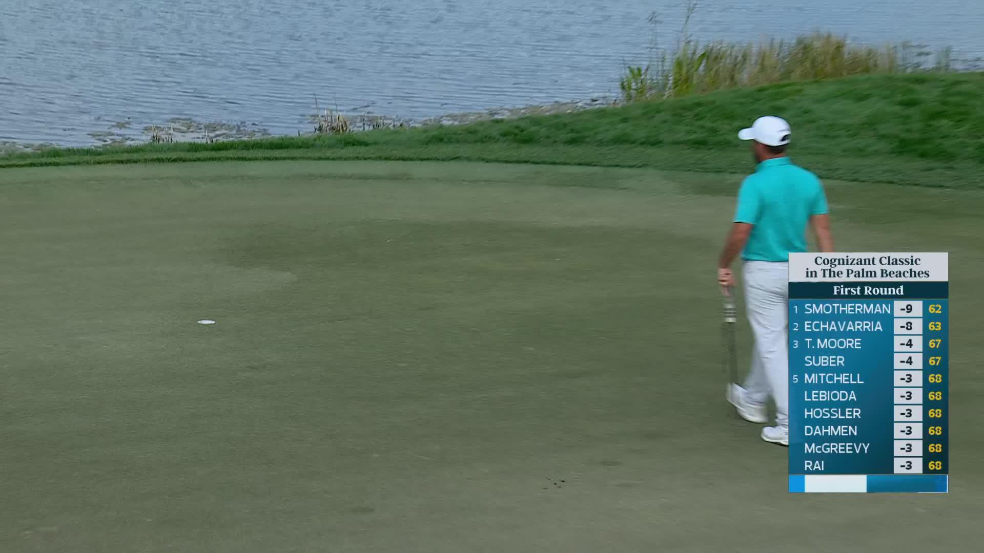 John Parry buries a 30-foot birdie putt on No. 14 at Cognizant Classic