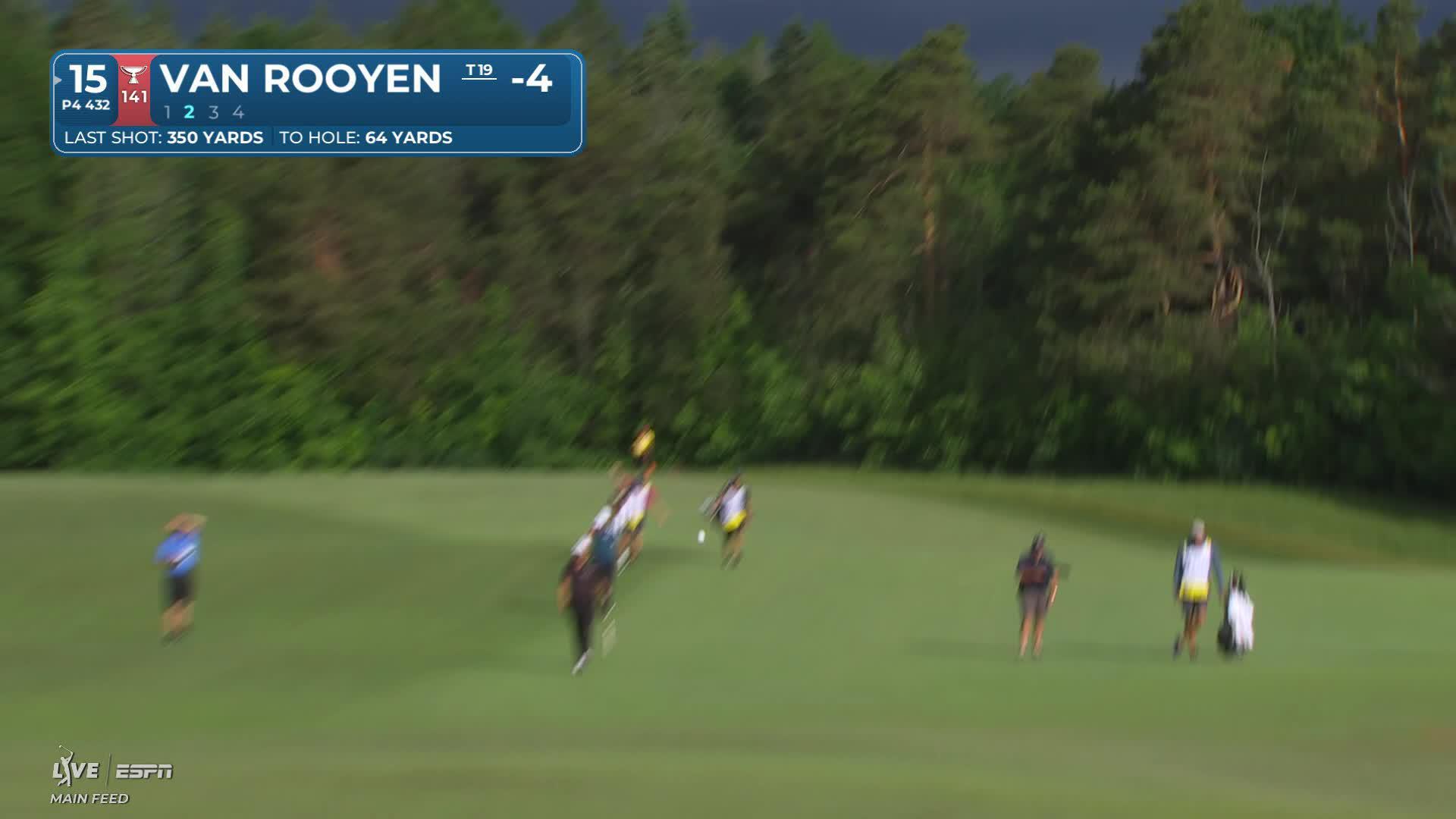 Erik van Rooyen gets up-and-down from 62 yards for birdie on No. 15 at RBC Canadian