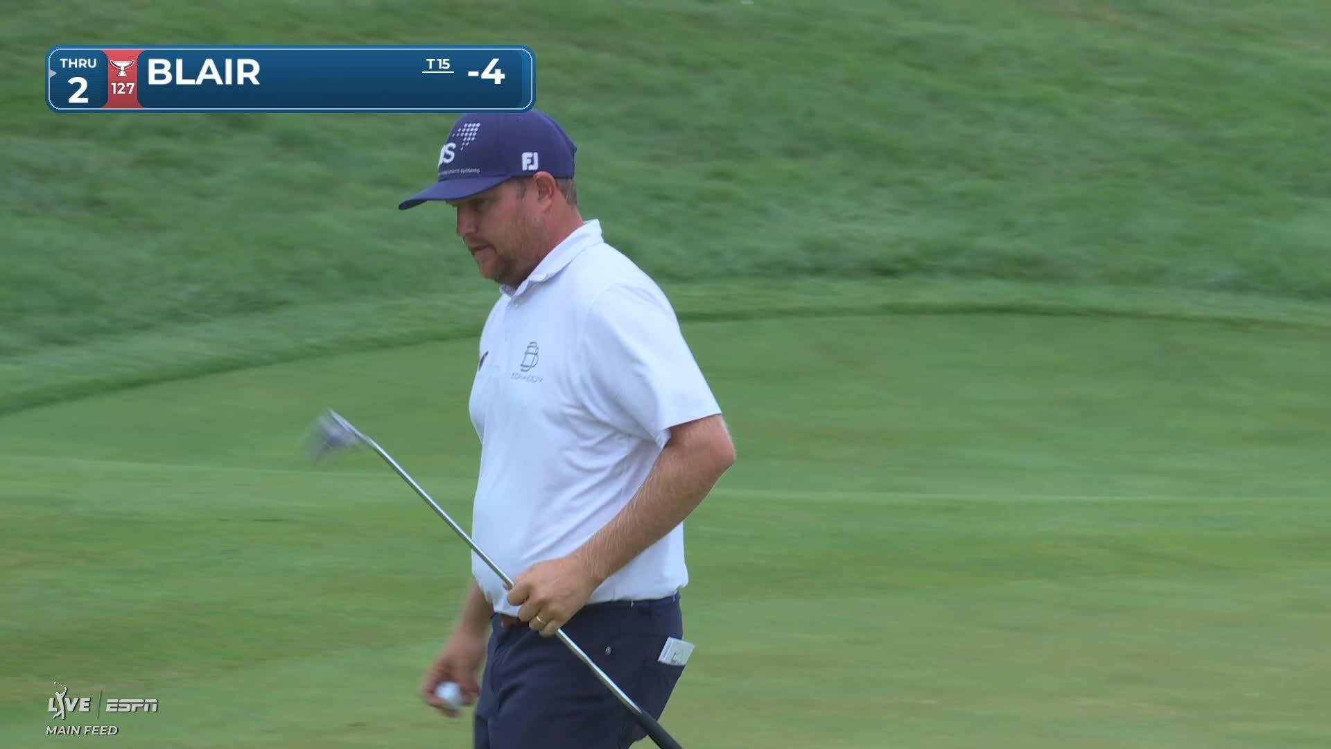 Zac Blair sinks 19-foot birdie putt on No. 11 at 3M Open
