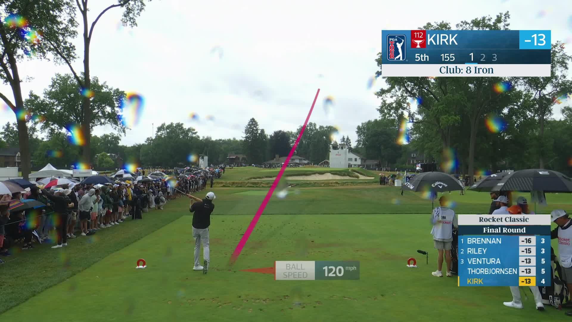 Chris Kirk sinks 16-foot birdie putt on No. 5 at Rocket Classic