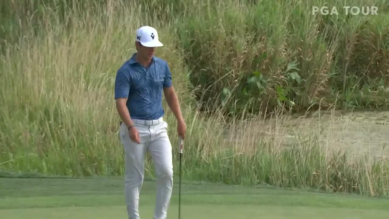 Grant Hirschman holes out for birdie on No. 12 at Pinnacle Bank