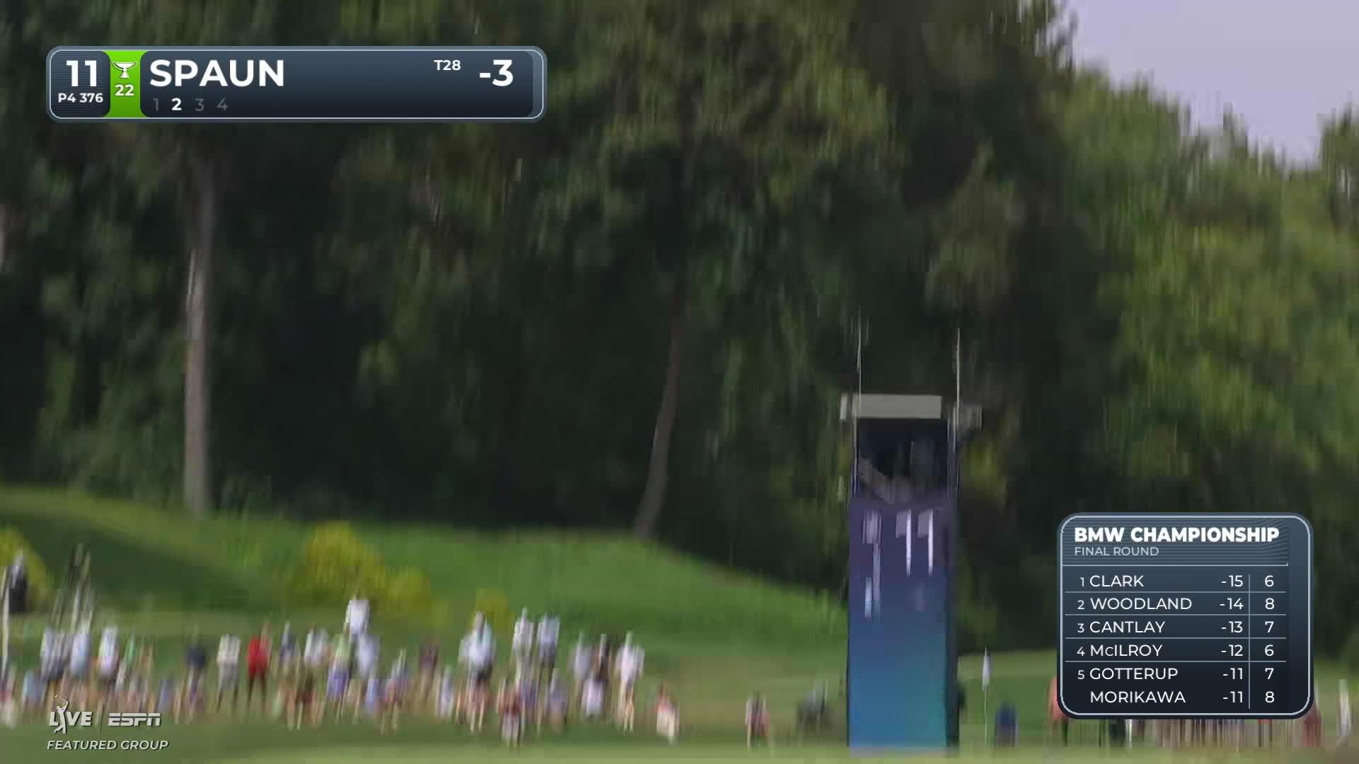 J.J. Spaun drains 19-foot putt for birdie on No. 11 at BMW Championship