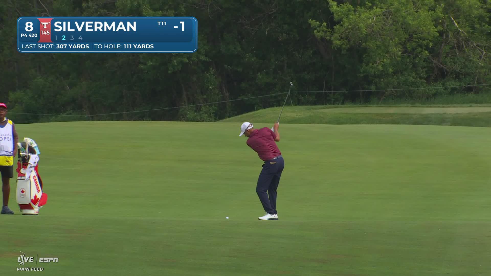 Ben Silverman's 107-yard approach sets up birdie on No. 8 at RBC Canadian