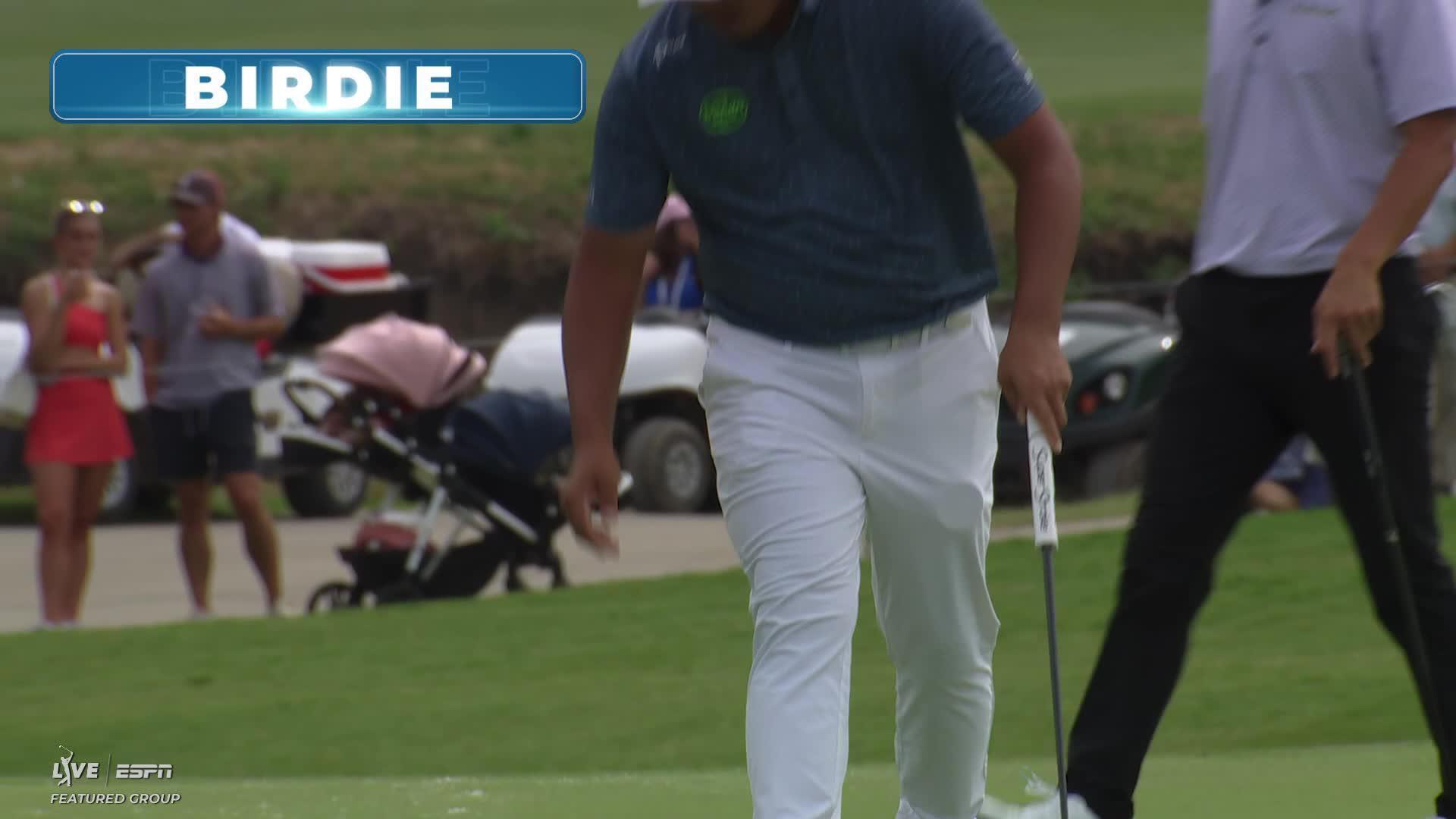 Si Woo Kim sinks 9-foot birdie putt on No. 14 at THE CJ CUP