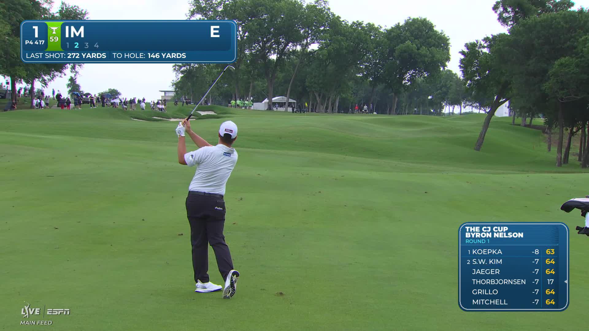 Sungjae Im sinks a 29-foot birdie putt on No. 1 at THE CJ CUP