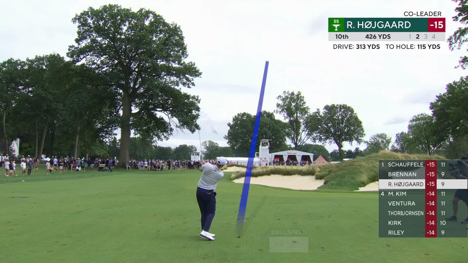 Rasmus Højgaard's 111-yard approach sets up birdie on No. 10 at Rocket Classic