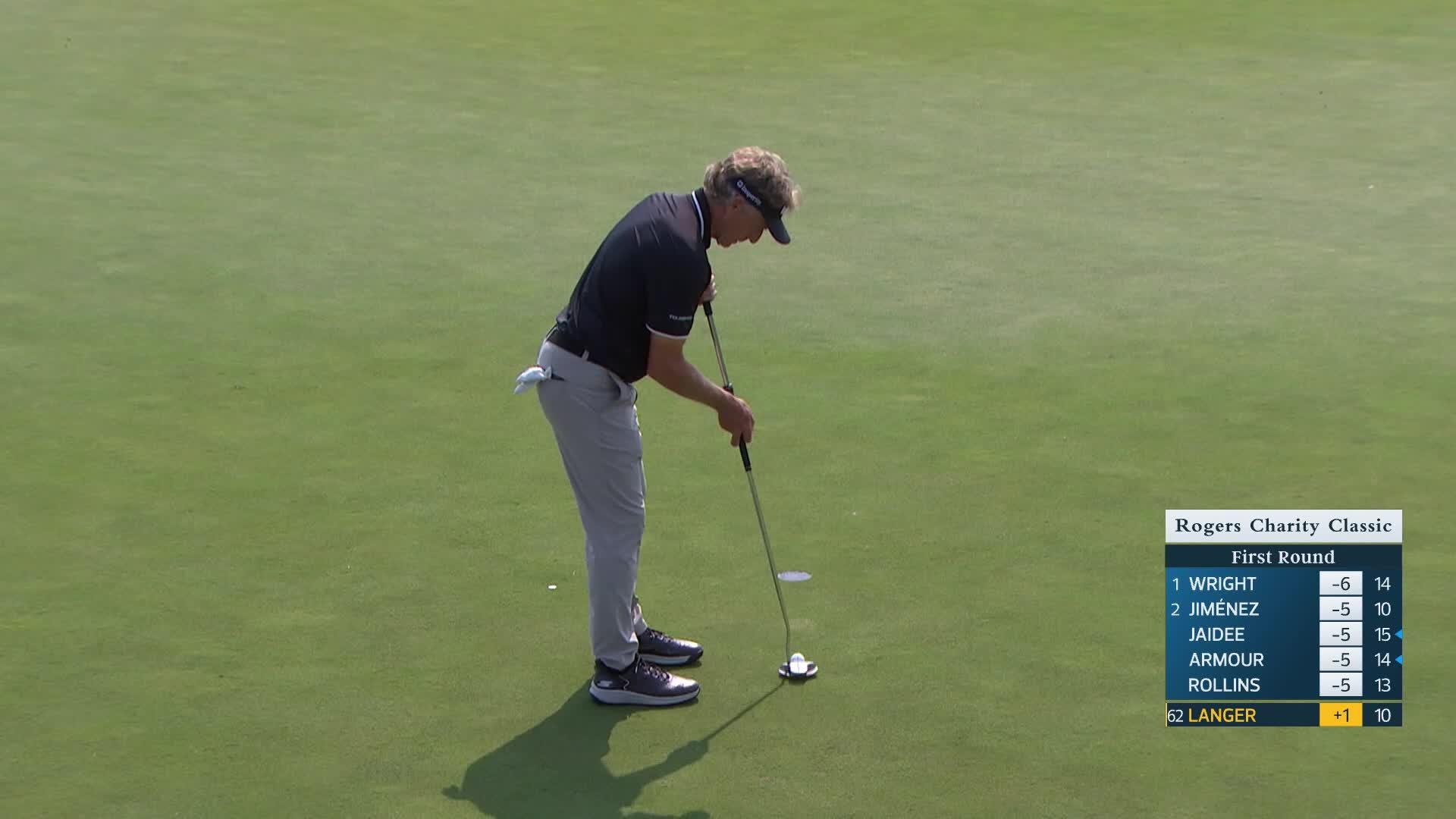 Bernhard Langer makes birdie on No. 11 at Rogers Charity Classic